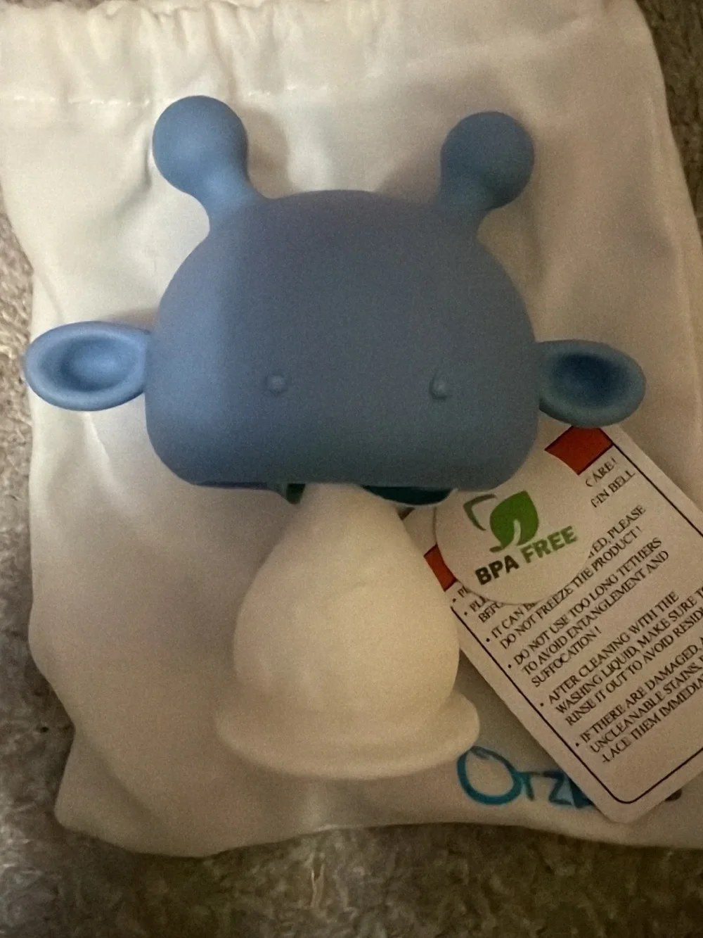 Blue Silicone Giraffe Baby Toy - BPA Free